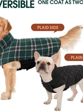 Kuoser Waterproof Dog Coat, Reversible Dog Jacket for Large Dogs